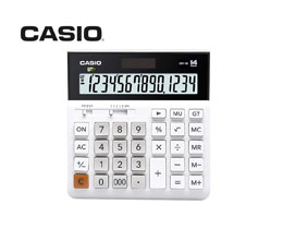 卡西欧（CASIO）DH-14-WE 中型 14位大额计算 双电源 超宽计算器 白色 专业计算系列